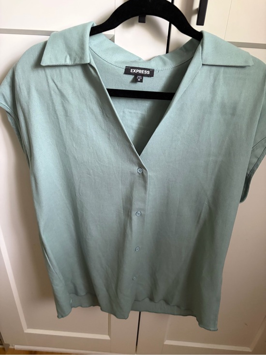 Express Tops - Express Pale Mint Button-Front Top
